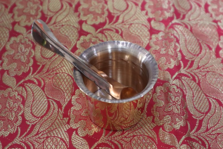 Copper Panchapatra and Udarni Set Small